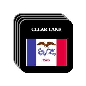 US State Flag   CLEAR LAKE, Iowa (IA) Set of 4 Mini Mousepad Coasters