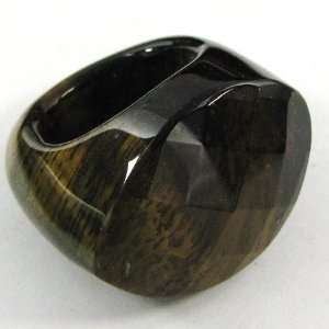  Faceted blue tiger eye marquise ring size 5.25