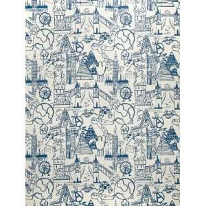   FbC 3113702 Sightseeing Toile   Blue Fabric: Arts, Crafts & Sewing
