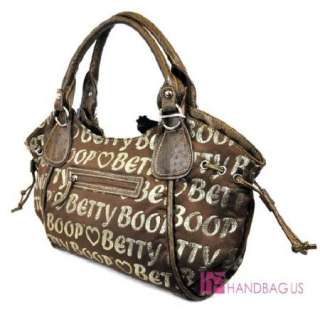 New Licensed Betty Boop Purse Handbag Wallet Set Brown  