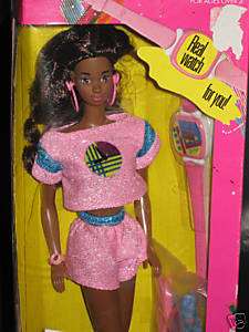 FUNTIME BLACK BARBIE  MINT IN BOX 1986 W/REAL WATCH  