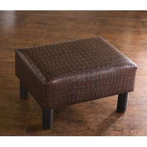  Ottoman Footstool in Alligator Print Leatherette