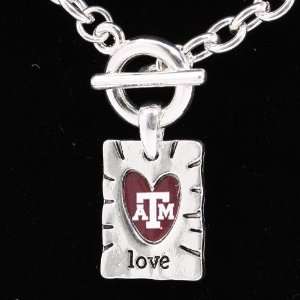  Texas A&M Aggies Team Color Love Necklace Jewelry