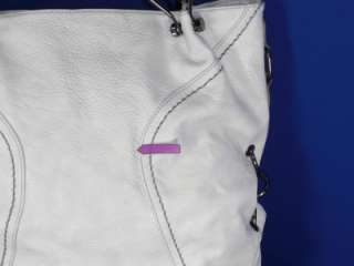 Melie Bianco White Leather Like Tote Handbag  