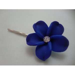    NEW Royal Blue Plumeria Flower Hair Bobby Pin, Limited. Beauty
