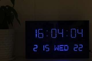 Big Digital Red / Blue LED Wall Clock Calendar Temperature Light 