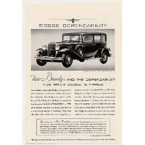  1931 Dodge Six Sedan $845 Print Ad (6115)