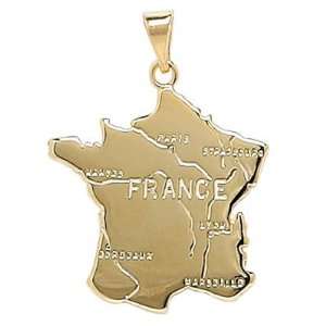  18K Gold Plated France Country Map Pendant Jewelry