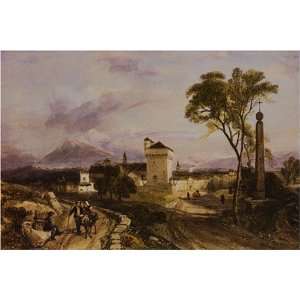  Mediterranean Village by James Duffield Harding, 17 x 20 
