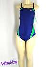 Speedo YOUTH 12 28 Navy Green Racing Swimsuit Swim Bath