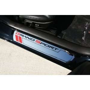 Corvette Door Sill Plates   Billet Chrome with Grand Sport Logo : 2010 