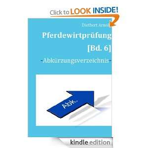 Pferdewirtprüfung [Bd.6]:  Abkürzungsverzeichnis  (German Edition 