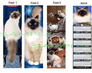 BIRMAN CAT 2012 CALENDAR Siamese Kittens ART BOOKMARKS Card 