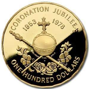  British Virgin Islands 1978 $100 Proof Gold   Silver 