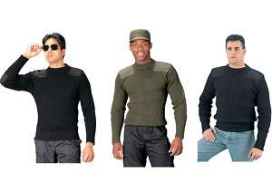 Military Wool Crew Neck Jersey Commando Sweater  