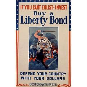  LIBERTY BOND DEFEND YOUR COUNTRY WITH YOUR DOLLARS BOSTON 