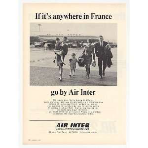  1969 Air Inter Airlines Anywhere in France Family Print Ad 