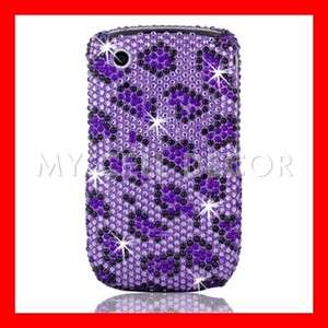 Purple Leopard Diamond Case for Blackberry 8520 Curve  
