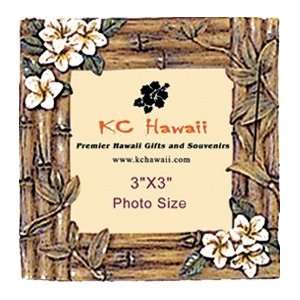  Hawaiian Photo Frame Island Inspired Plumeria 3 x 3 in 