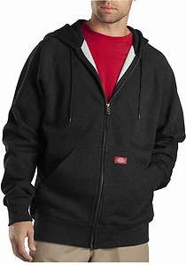 Dickies 6320 Black Mens Hooded Fleece Zipper Sweatshirt Jacket   Big 