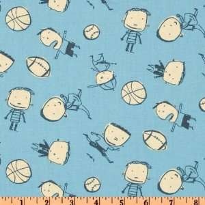  44 Wide Boys Will Be Boys Boys Toss Blue Fabric By The Yard 