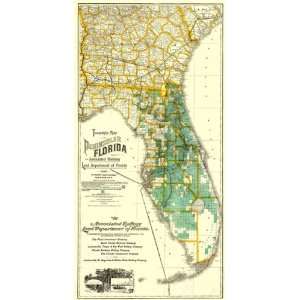  STATE OF FLORIDA (FL/GEORGIA/GA) RAILWAY MAP 1890