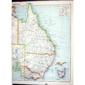 com Cassell Antique Map 1920 Australia Tasmania Bass Strait Tasmania 