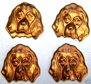 COPPER BLOODHOUND FACE STAMPING DECORATION ORNAMENT /  