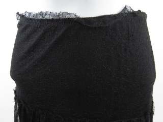 NEW MAX STUDIO Black Lace A line Knee Length Skirt Med  