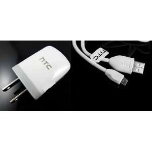 : New OEM HTC White USB Wall Charger and White Charging Cable for HTC 