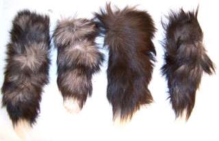 REAL SILVER FOX TAILS fur BLACK foxes natrual tail  