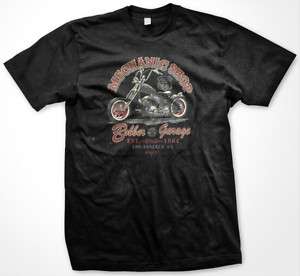 Mechanic Shop Bobber Garage Chopper Biker  Mens T Shirt  