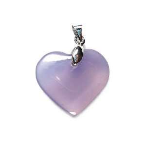   Blue Agate Gemstone Heart Pendant with Corded Necklace: Jewelry