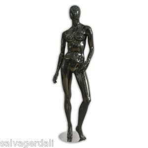 Female Glossy Black Abstract Full Body Mannequin NEW  