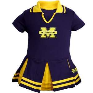  Michigan Wolverines Navy Infant Cheerleader Dress Sports 