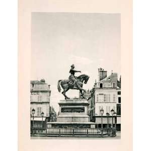   Equestrian Statue Landmark Monument France   Original Photogravure