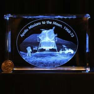  Apollo on the Moon Illuminated Crystal Sculpture 