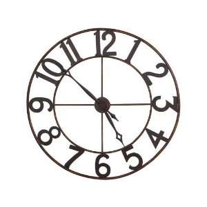 Round Wall Clock Open Arabic Numerals in Antique Gold 