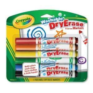  Crayola Dry Erase Broad Line Washable Markers   Set of 6 
