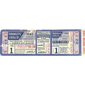  Brooklyn Dodgers 1942 Game Pass