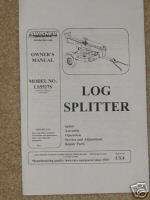 Swisher Log Splitter LS5527S Owners Manual  