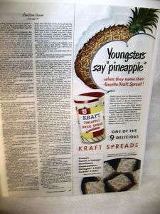 Kraft Pineapple Cheese Swanky Swigs Original Ad 1950  