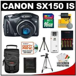 Canon PowerShot SX150 IS 14.1 MP Digital Camera (Black) with 16GB Card 