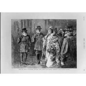 Debutantes Leave Buckingham Palace Old Prints 1893