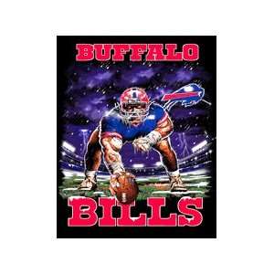 NFL Buffalo Bills 3 Point Stance Afghan Blanket:  Sports 
