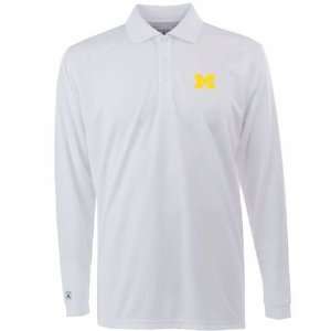  Michigan Long Sleeve Polo Shirt (White): Sports & Outdoors