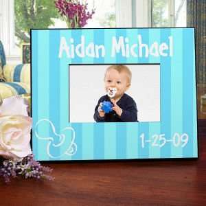    New Baby Boy Pacifier Blue Personalized Printed Frame: Baby