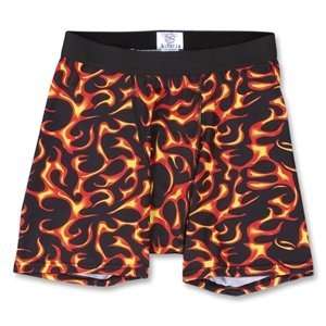  hidden Red Flames Compression Short (Red): Sports 