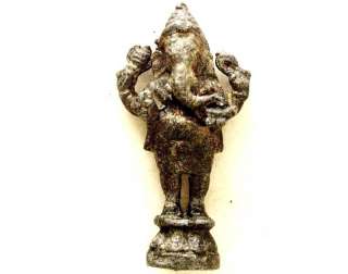 Antique Lead Elephant God Ganesh Thai Mini Statue  