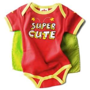  Super Cute bodysuit with Cape (6 12 months) in Red: Baby